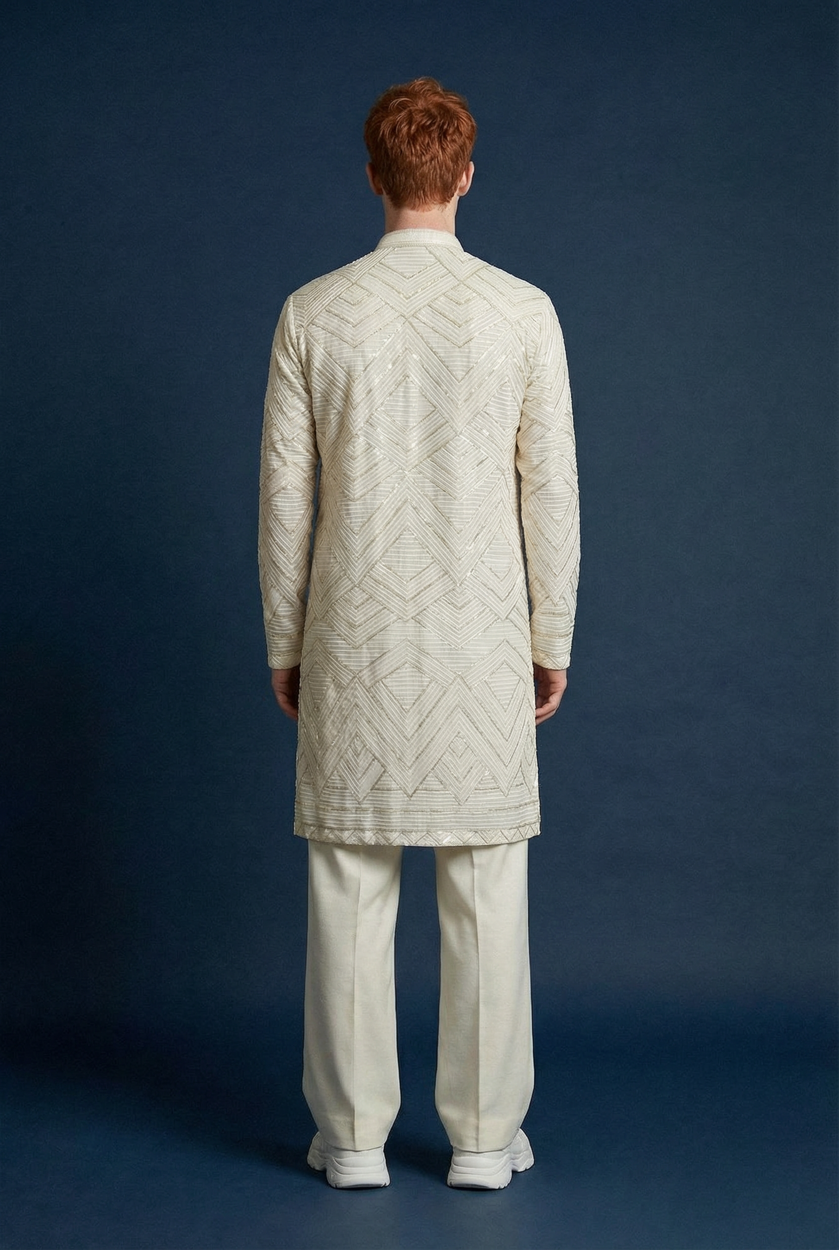 Chevron Sequin Georgette Kurta
