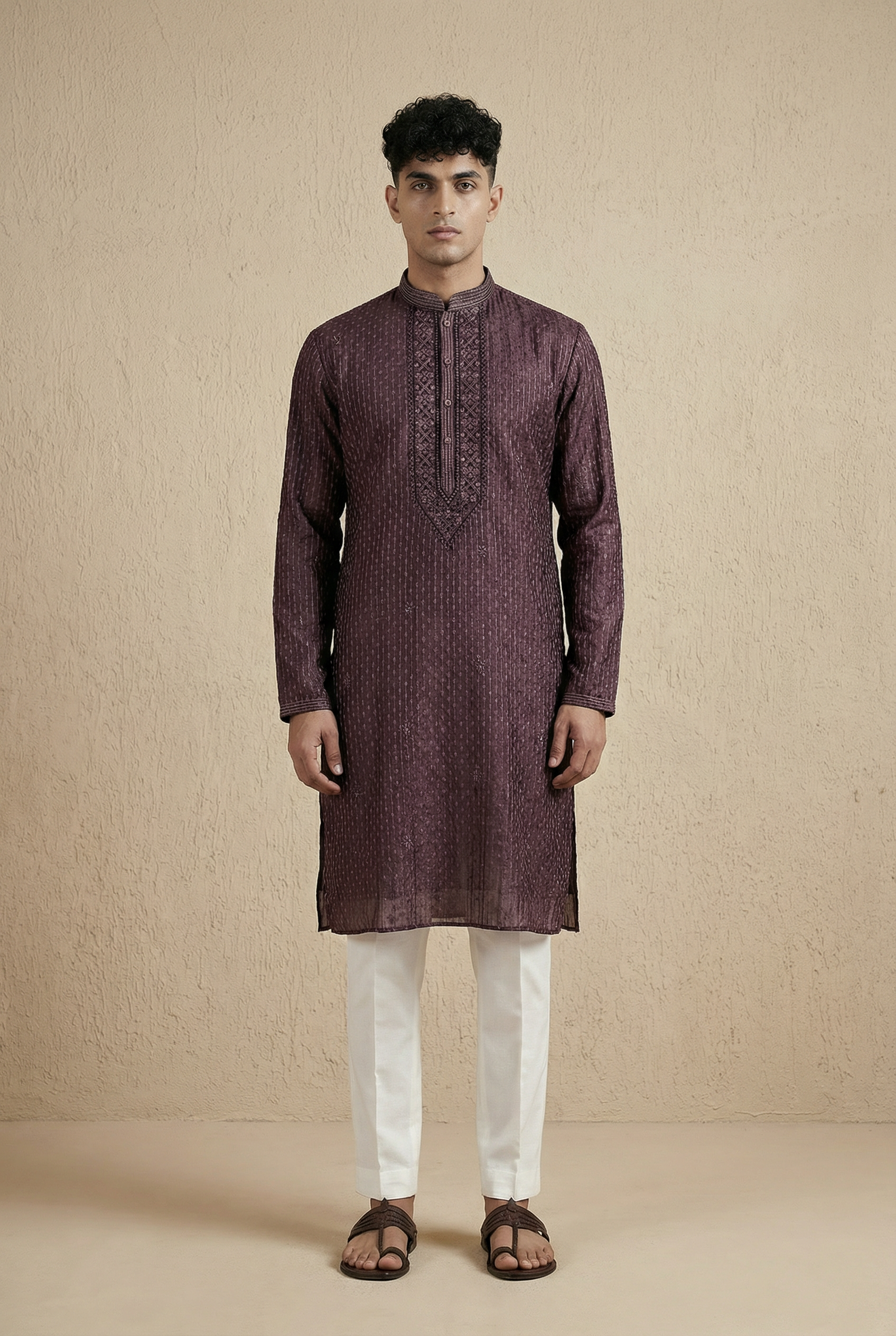 Textured Silk Kurta Set