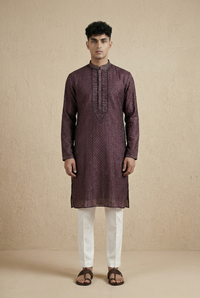 Textured Silk Kurta Set