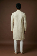Self Floral Jaal Embroidered Kurta Set