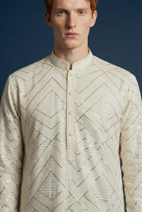 Chevron Sequin Georgette Kurta