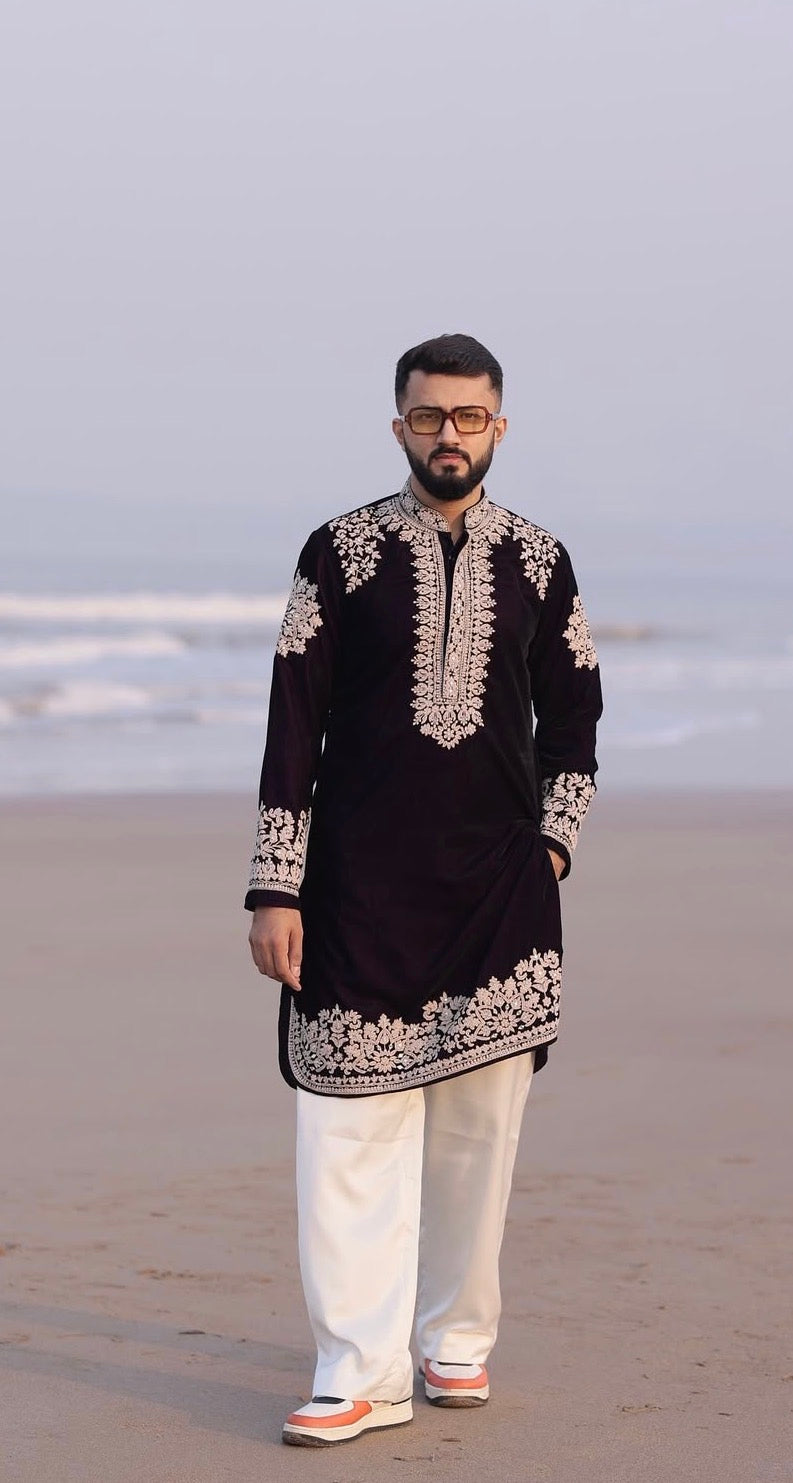 Velvet thread work Kurta