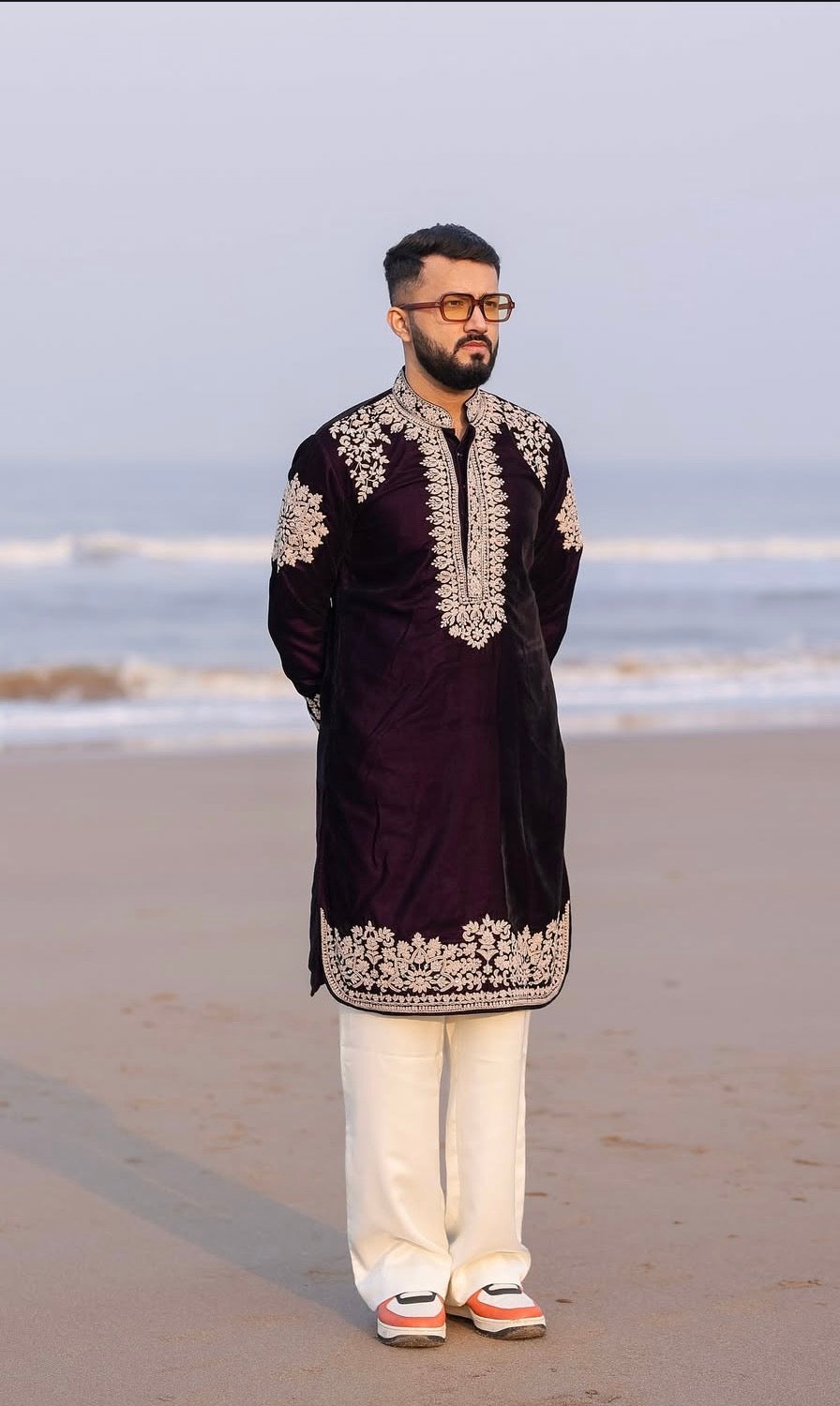 Velvet thread work Kurta