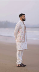 Floral open jacket set
