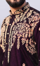 Velvet Embroidered Kurta