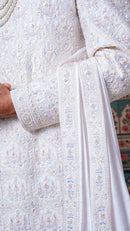 Resham Pastel Ivory Sherwani
