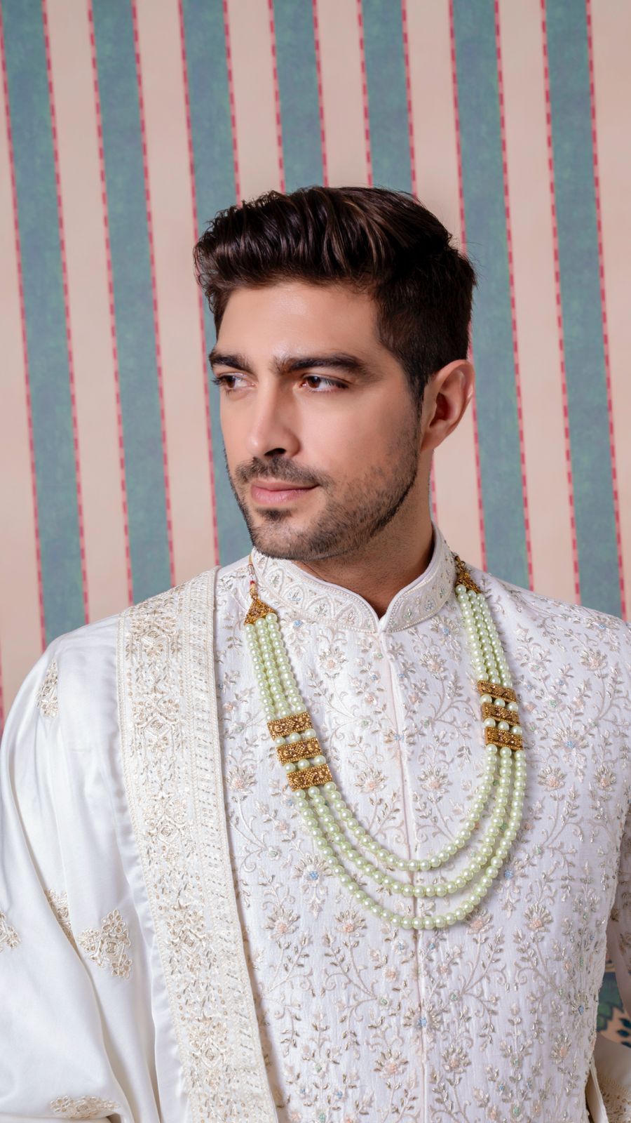Ivory Hand-Embroidered Sherwani