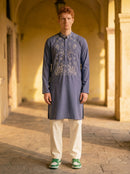 Periwinkle Hand Embroidered Beaded Kurta