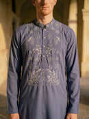 Periwinkle Hand Embroidered Beaded Kurta